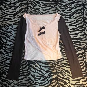 Cut Long sleeve Top with Bows🎀